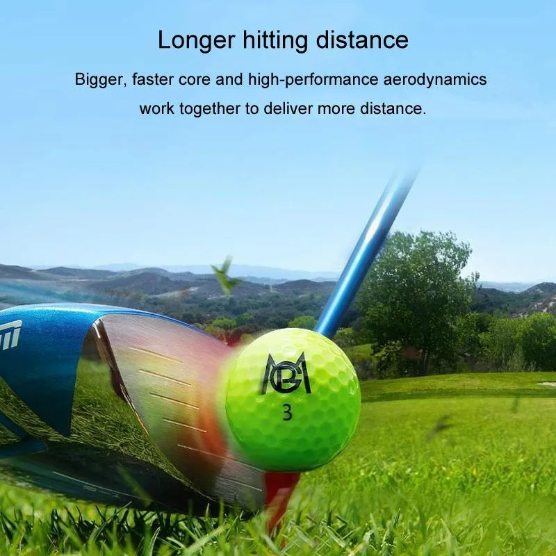 12-pack Double Layer Golf Practice Balls - Colourful Competition Set