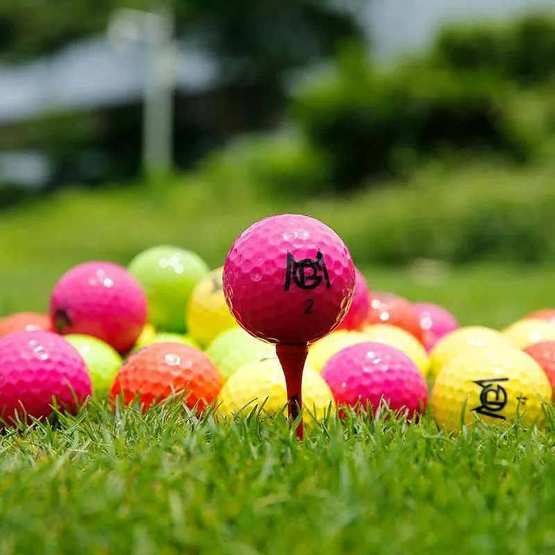 12-pack Double Layer Golf Practice Balls - Colourful Competition Set