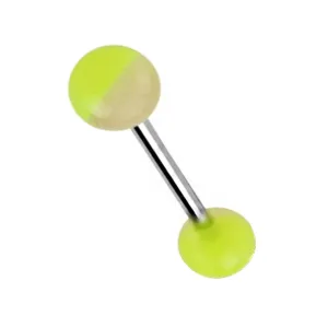 14G Yellow - Pink Glow in the Dark Barbell