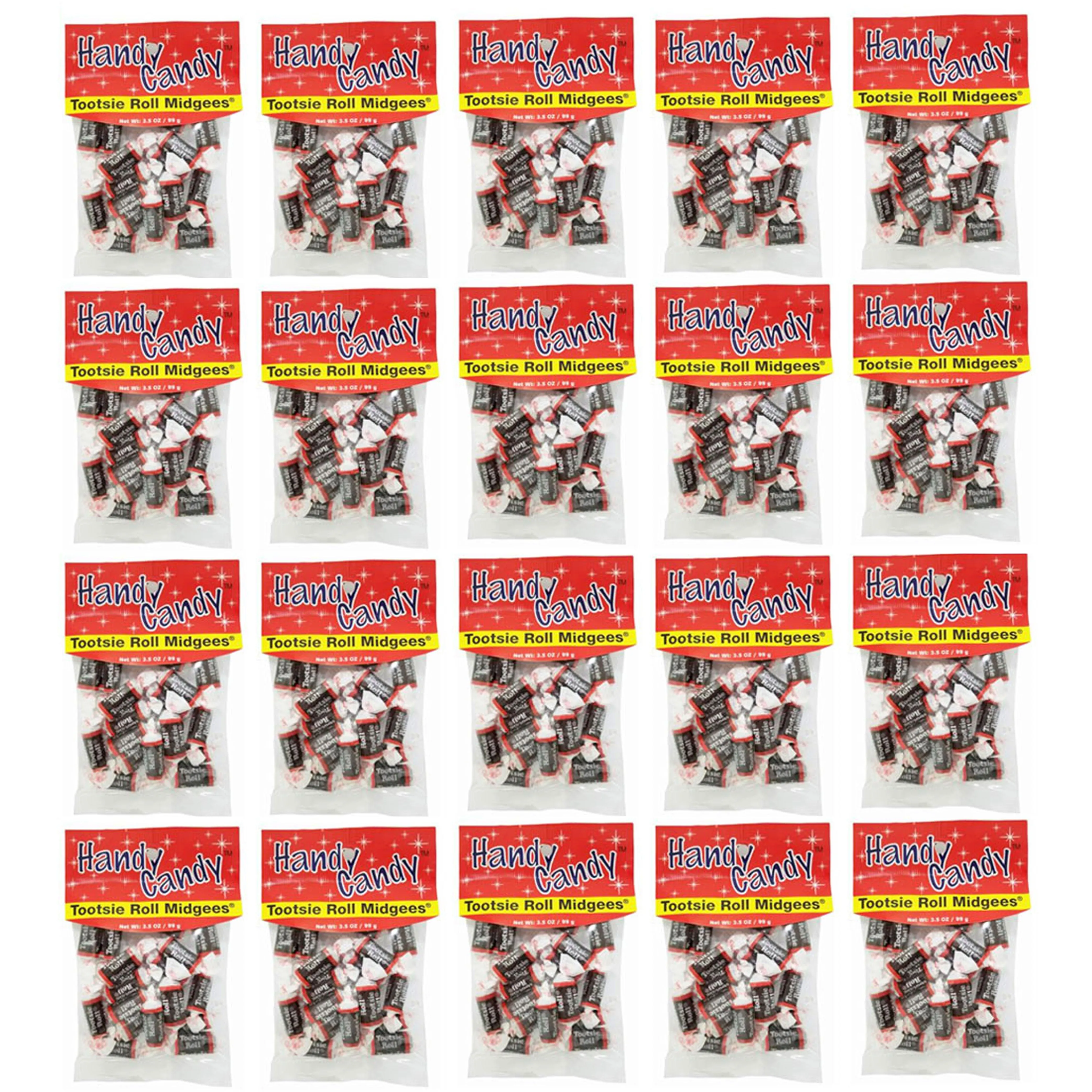 20 Bags Midgees Tootsie Rolls Chocolate Chewy 4 Pound Bulk Halloween Candy Treat