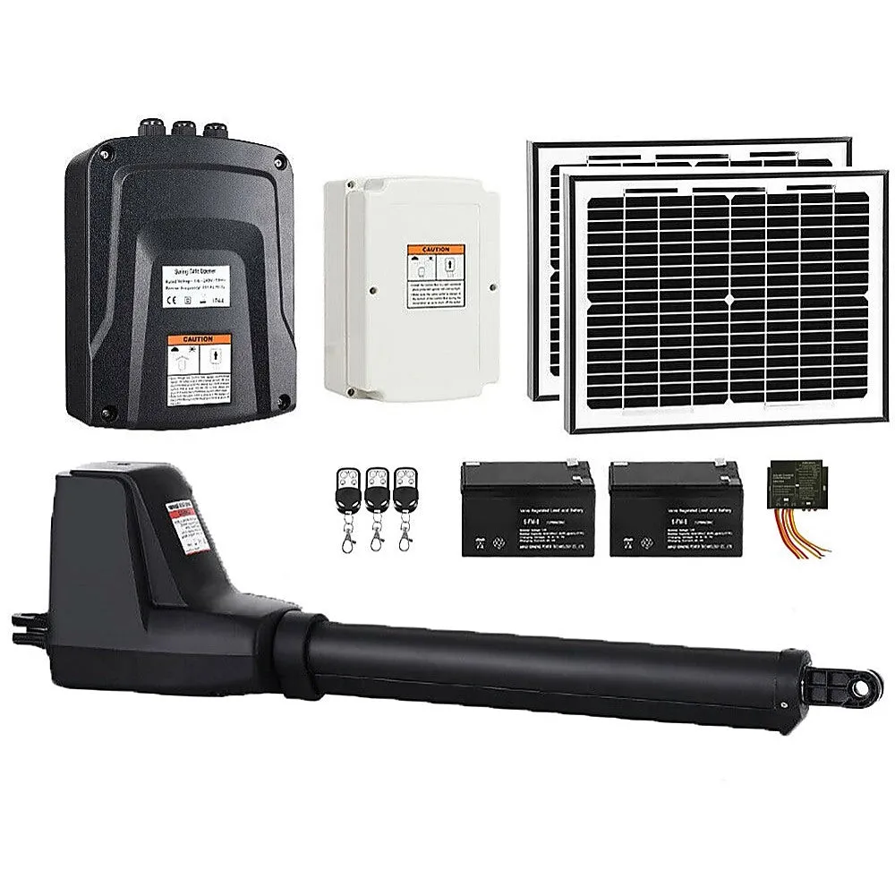 400KG Single Swing Auto Motor Remote Gate Opener with 20W Mono Backup Solar