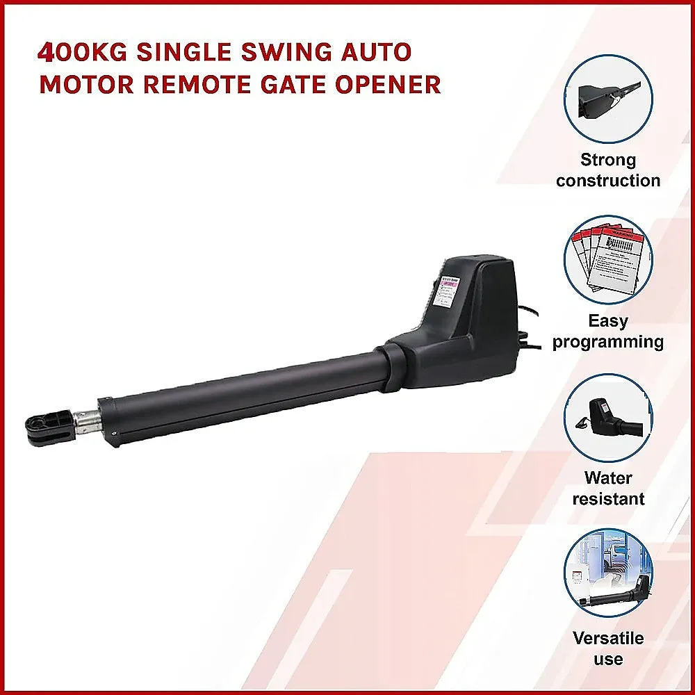 400KG Single Swing Auto Motor Remote Gate Opener with 20W Mono Backup Solar