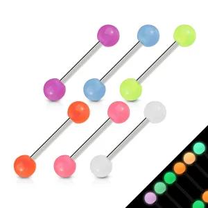 6 Pcs Value Pack of Assorted Color 316L Surgical Steel WildKlass Barbells with Glow In The Dark Balls
