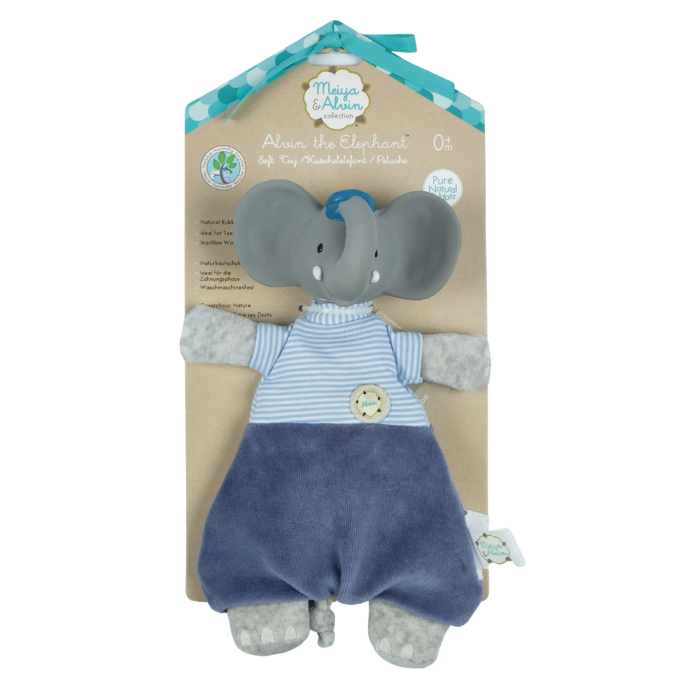 Alvin the Elephant Baby Lovey and Organic Teether