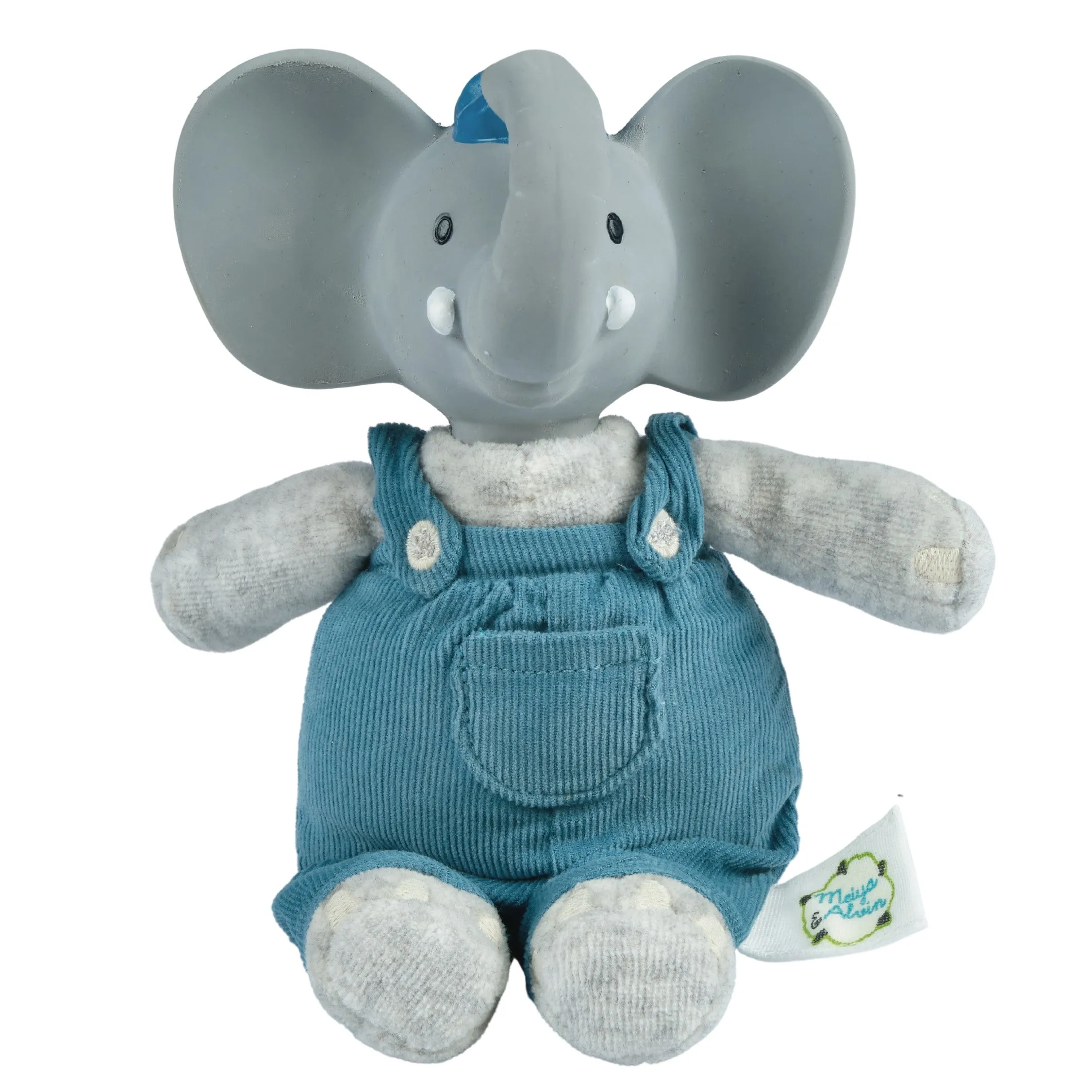 Alvin the Elephant Baby Soft Toy with Organic Teether