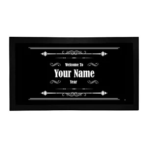Bang Tidy Clothing Bar Runner Welcome to Your Name's Bar Drip Spill Mat Personalized Bar Gifts