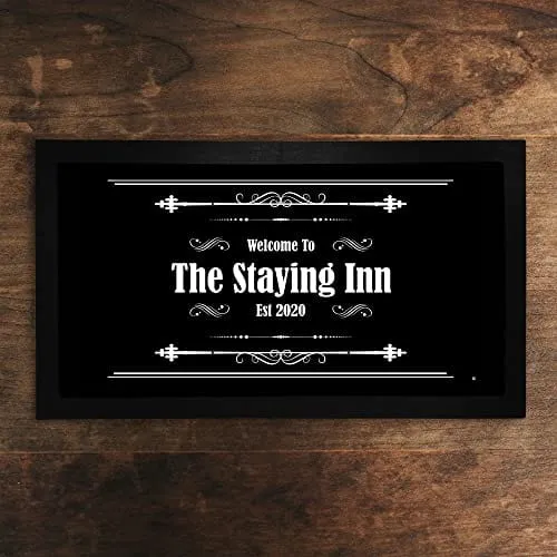 Bang Tidy Clothing Bar Runner Welcome to Your Name's Bar Drip Spill Mat Personalized Bar Gifts