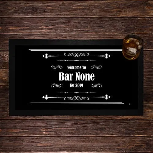 Bang Tidy Clothing Bar Runner Welcome to Your Name's Bar Drip Spill Mat Personalized Bar Gifts