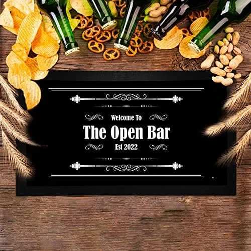 Bang Tidy Clothing Bar Runner Welcome to Your Name's Bar Drip Spill Mat Personalized Bar Gifts