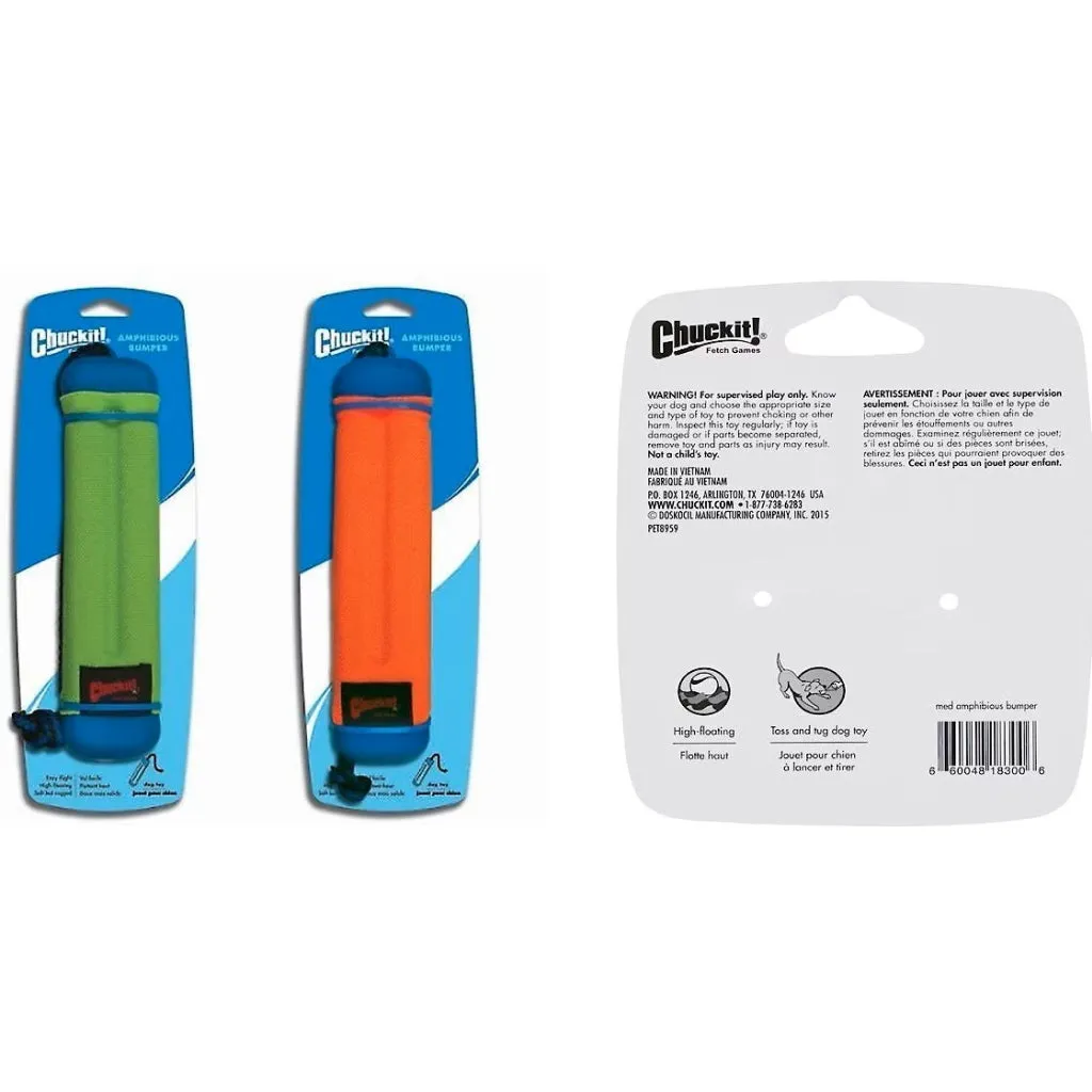 Chuckit! Amphibious Bumper Fetch & Float Dog Toy, Medium (Color Varies)