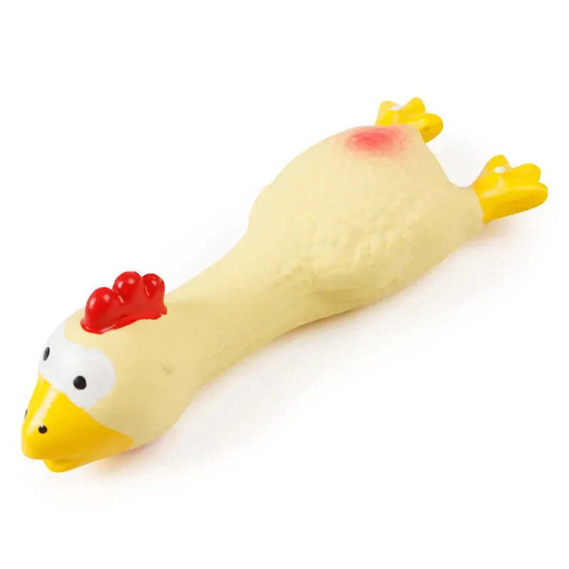Colorful Latex Squeaky Chicken Toy for Dogs