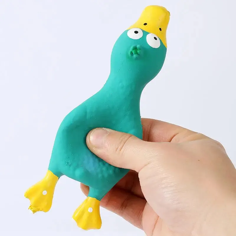 Colorful Latex Squeaky Chicken Toy for Dogs