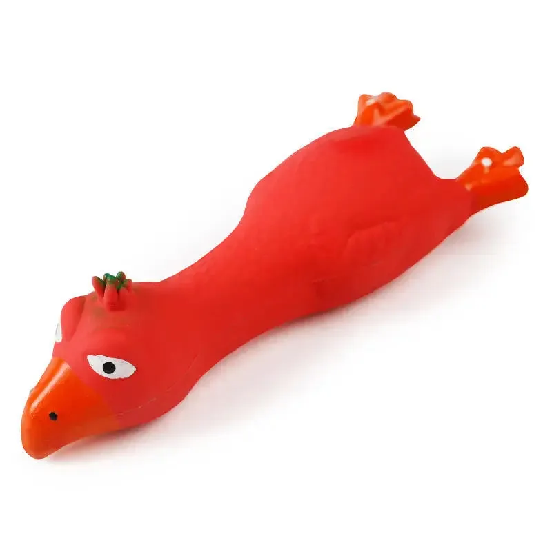 Colorful Latex Squeaky Chicken Toy for Dogs