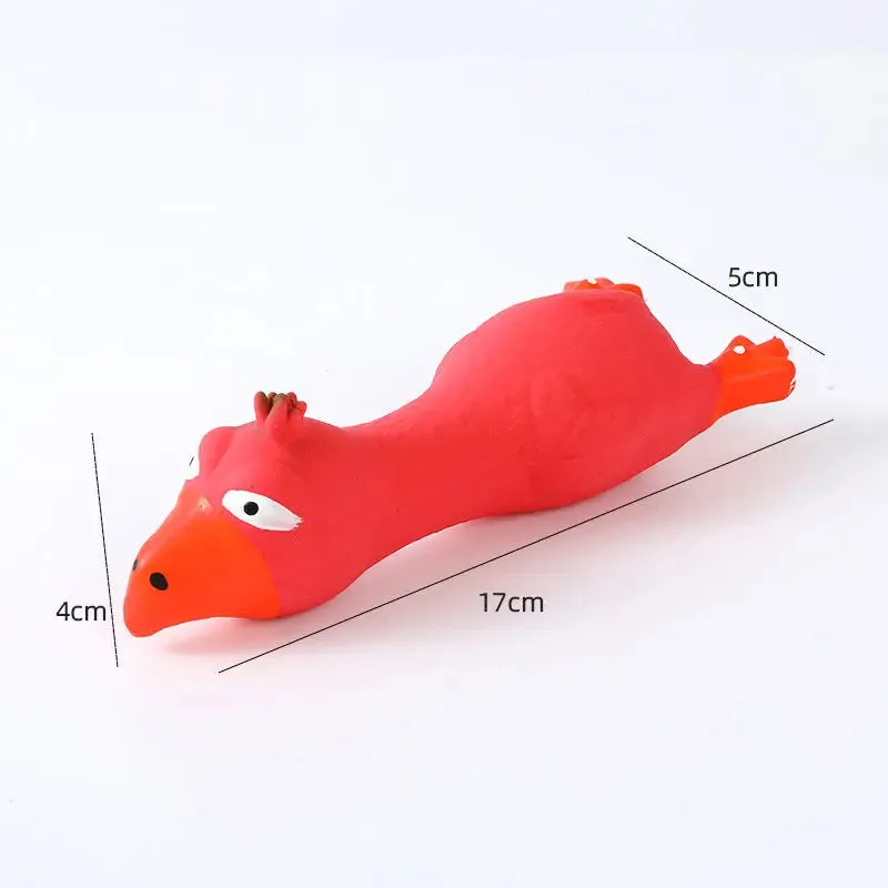 Colorful Latex Squeaky Chicken Toy for Dogs
