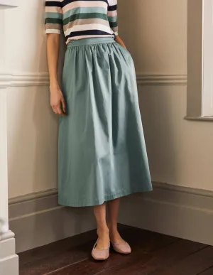 Cotton Sateen Skirt-Heath