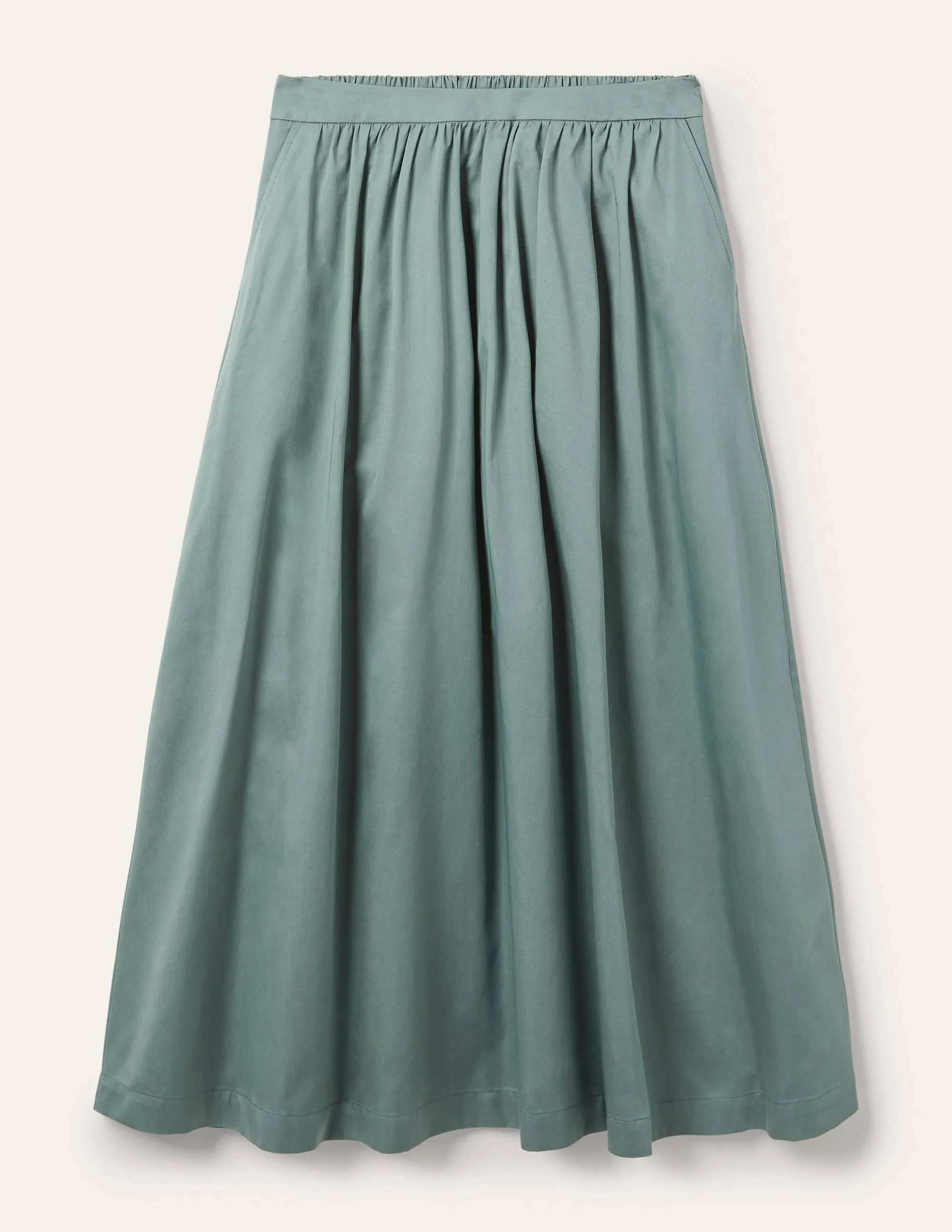 Cotton Sateen Skirt-Heath