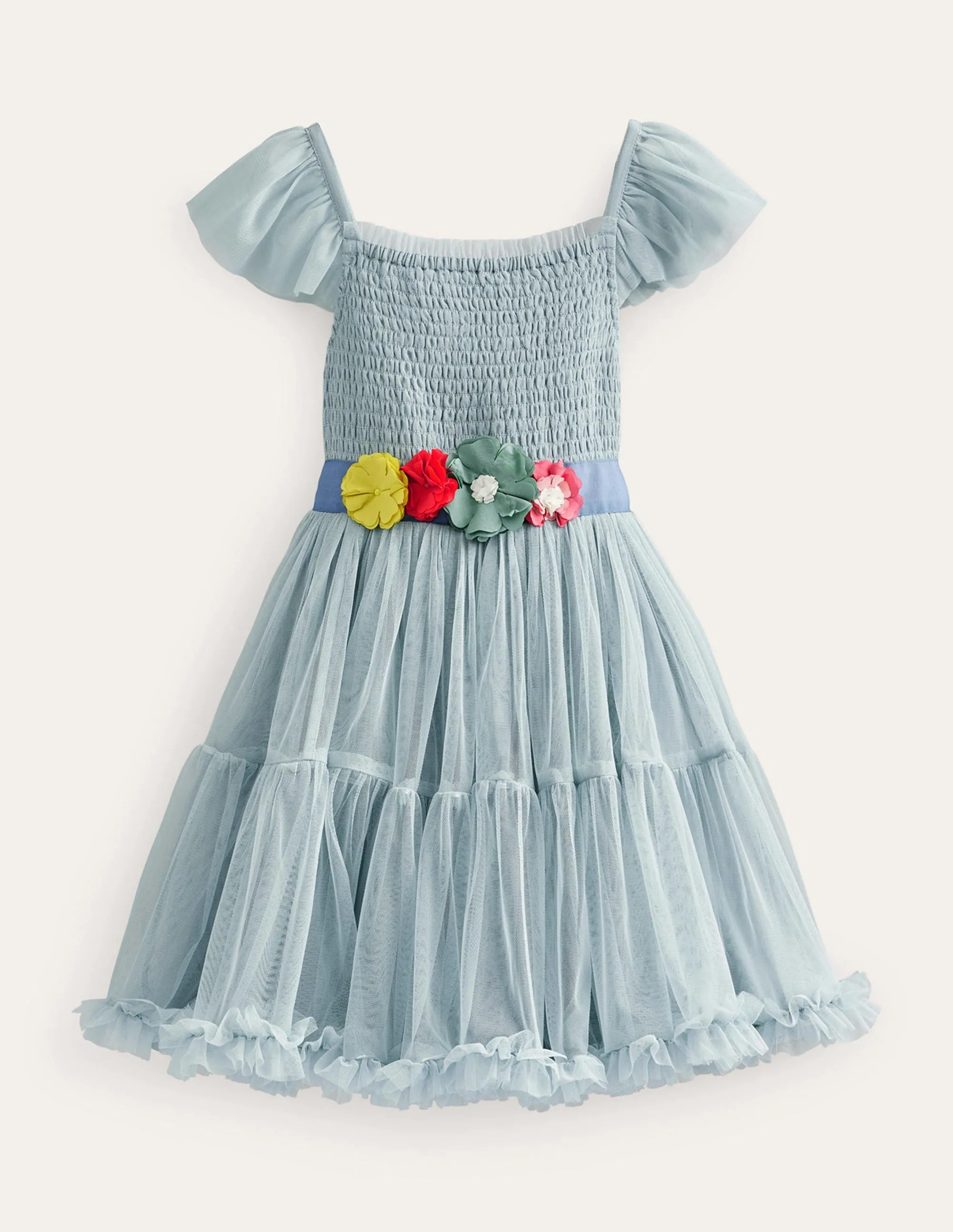 Full Tulle Corsage Dress-Tourmaline Blue