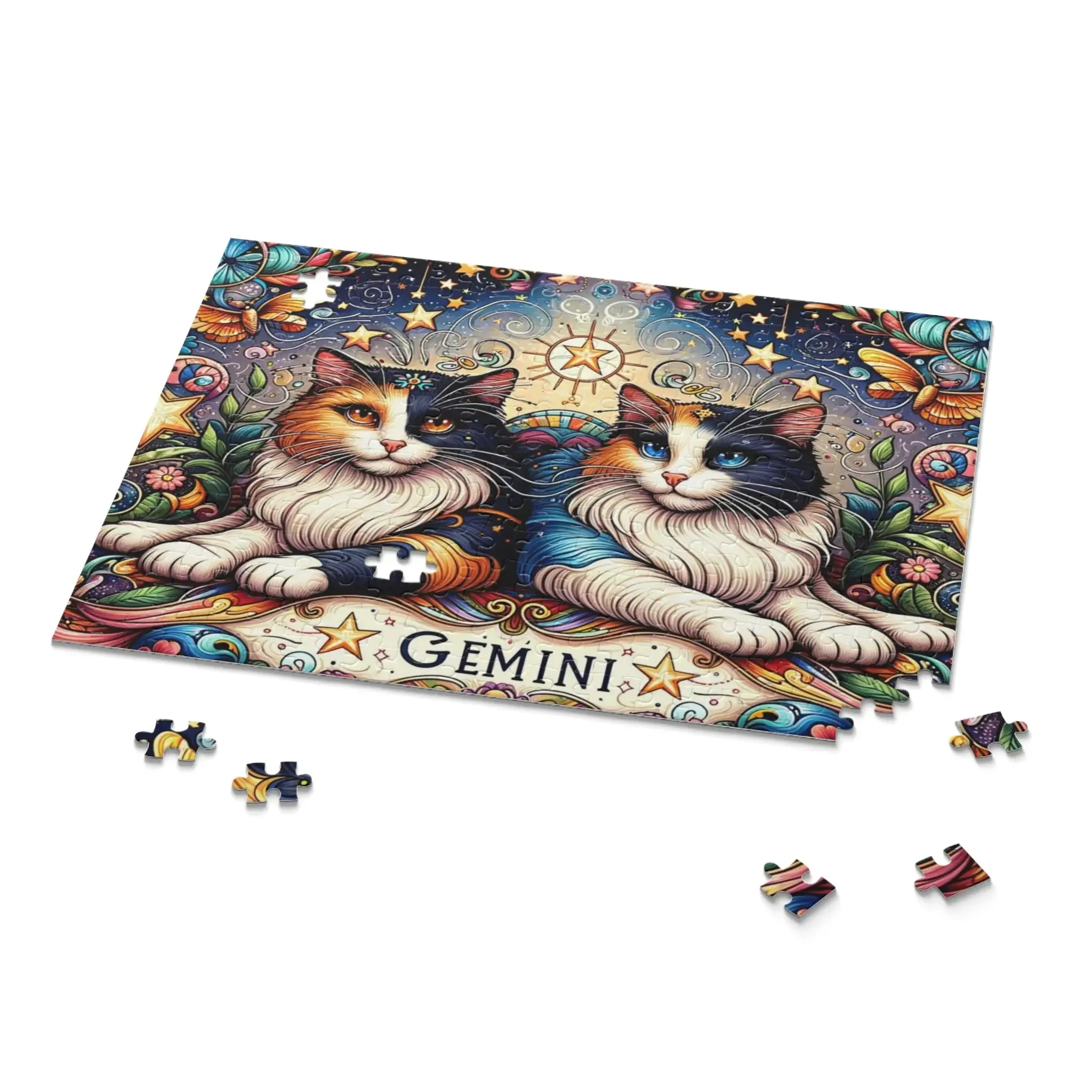 Gemini Zodiac Birthday Puzzle - Cat Lover Gift 120, 252, or 500 -piece options