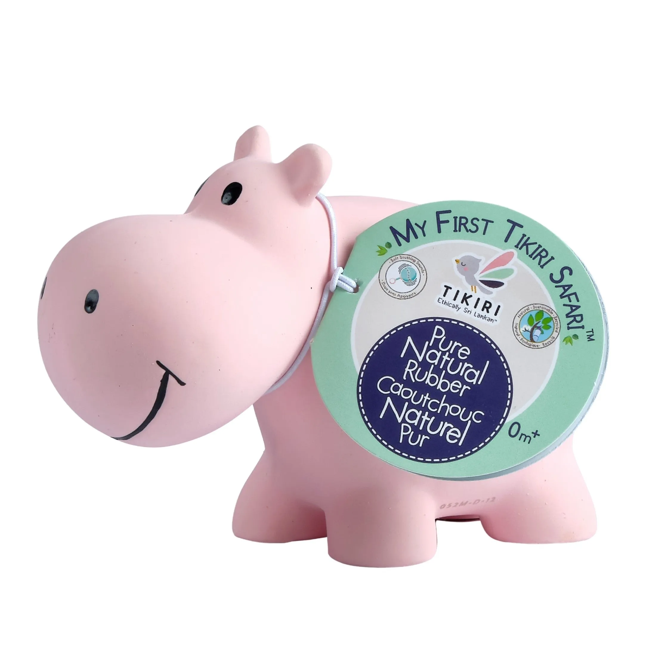 Hippo - Natural Rubber Baby Teether Rattle & Bath Toy