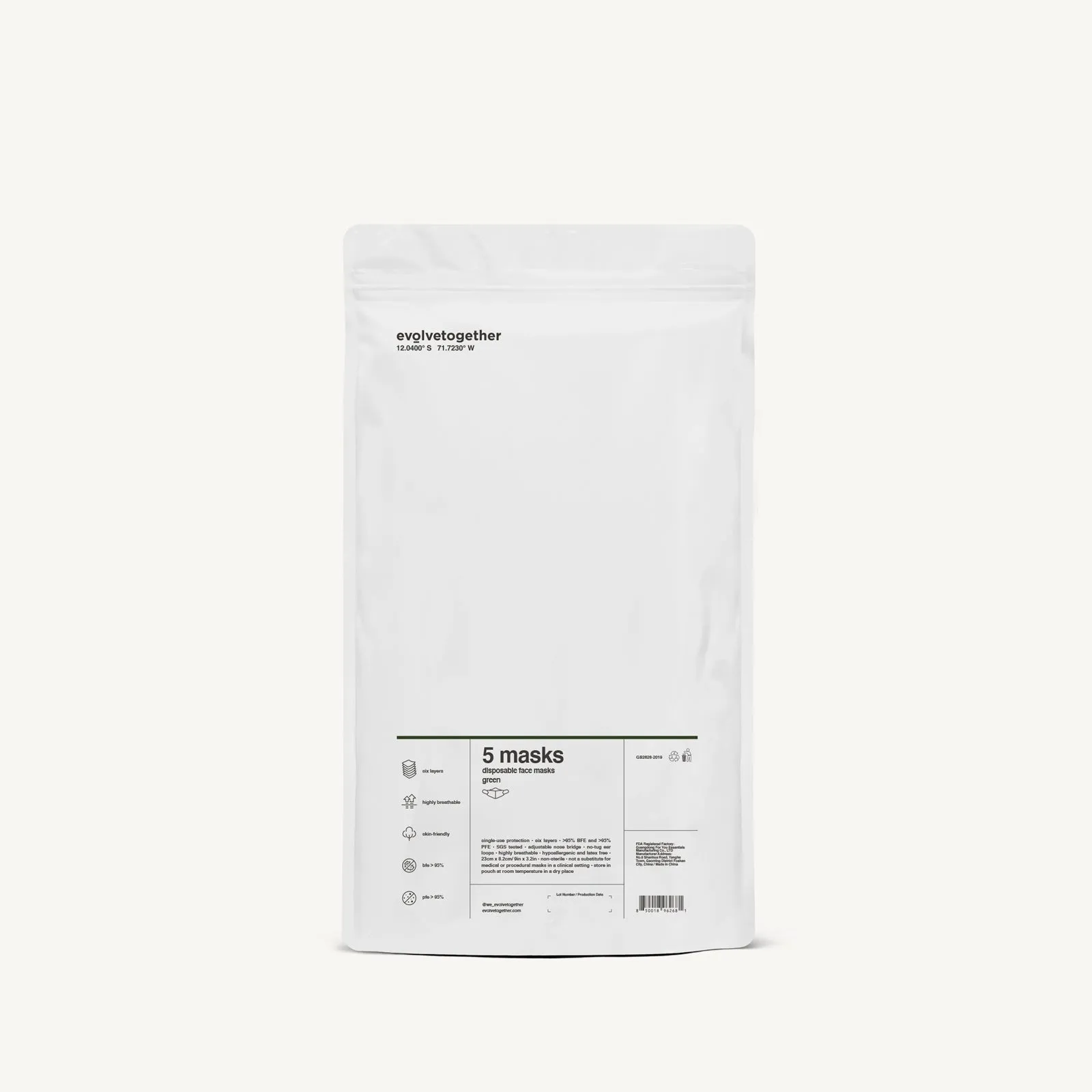 KN95 Face Mask 5 Pack (Green)