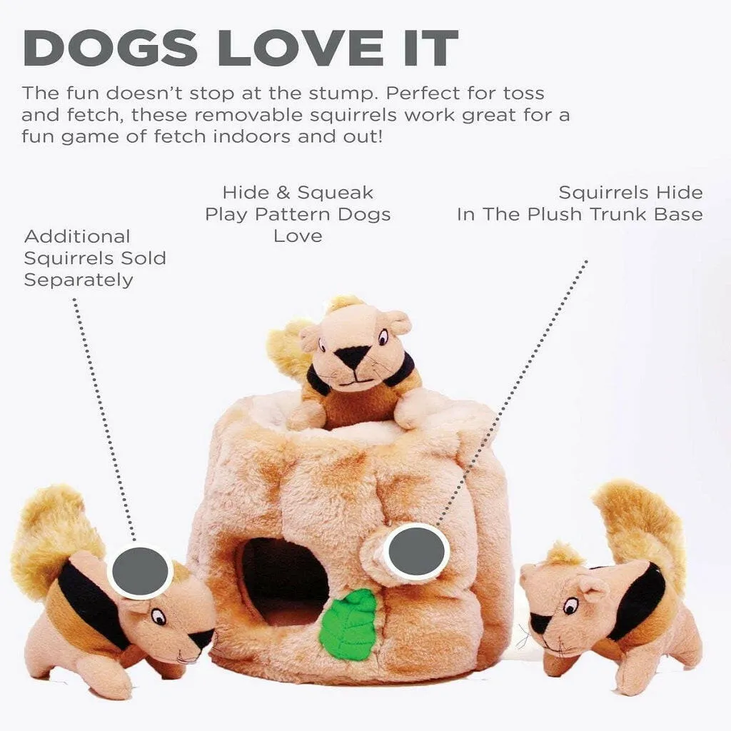 Outward Hound Hide-A-Squirrel Squeaky Brown Dog Toy