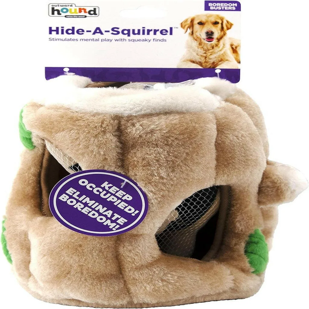 Outward Hound Hide-A-Squirrel Squeaky Brown Dog Toy