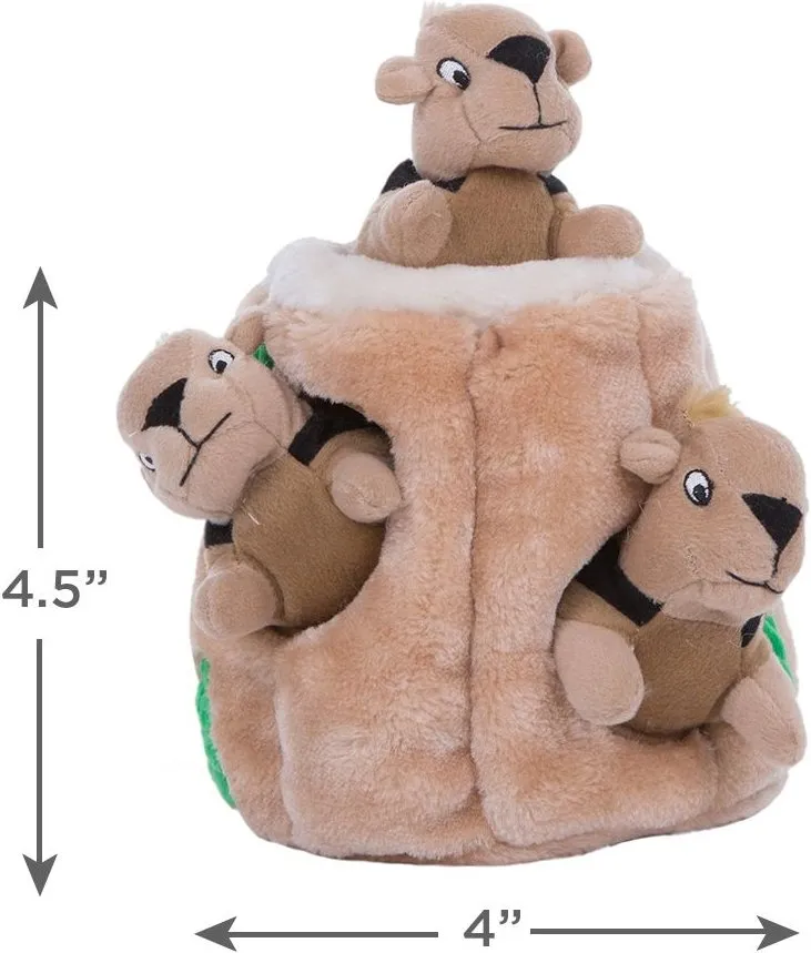 Outward Hound Hide-A-Squirrel Squeaky Brown Dog Toy