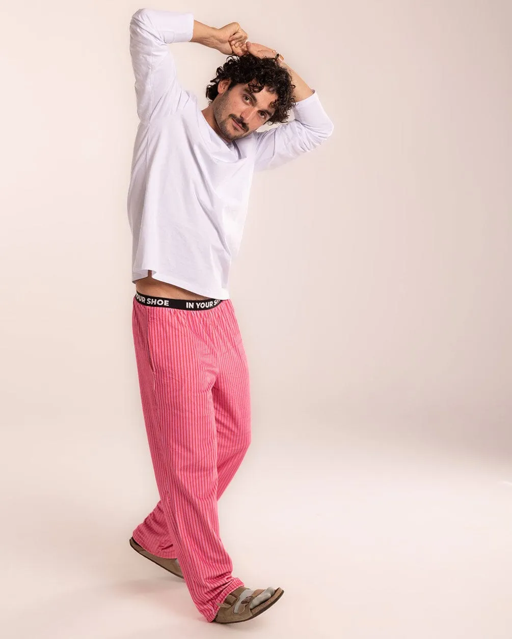 Pink Striped Fluffy Pjoys