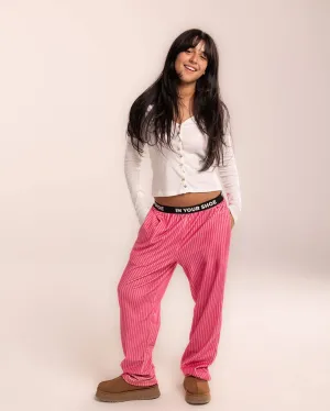 Pink Striped Fluffy Pjoys