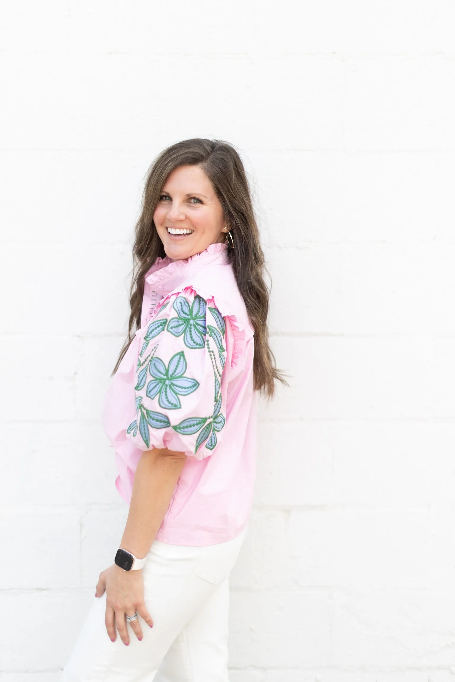 Poplin Puff Sleeve Blouse
