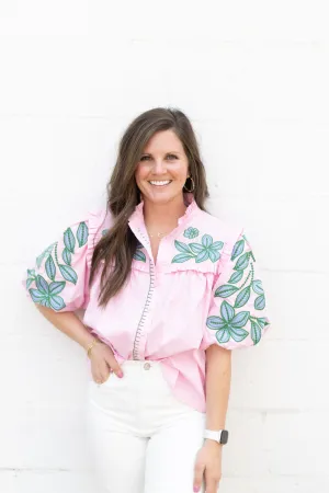 Poplin Puff Sleeve Blouse