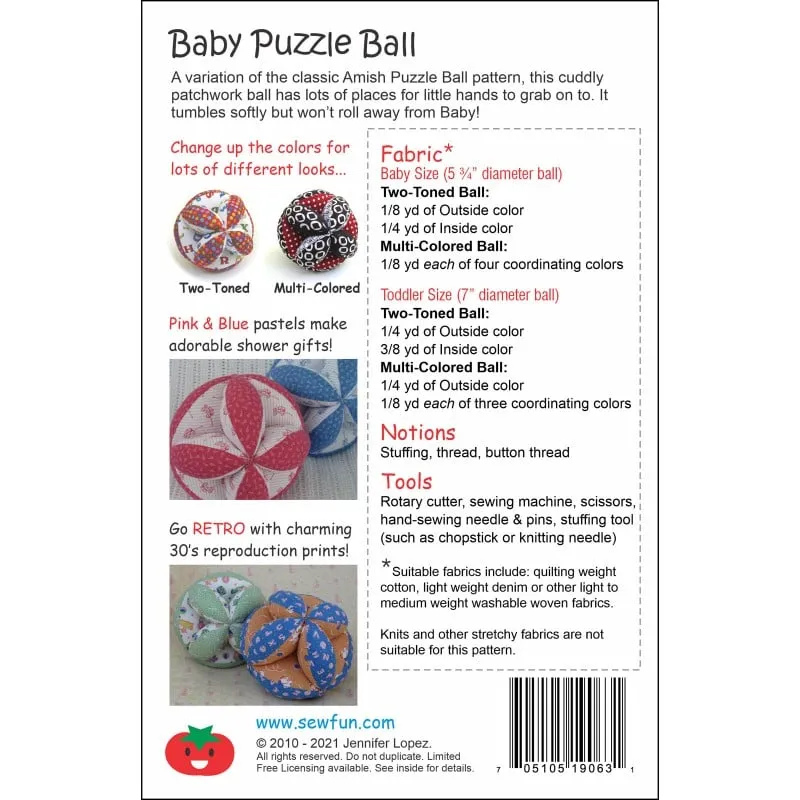 Sew Fun Baby Puzzle Ball Pattern
