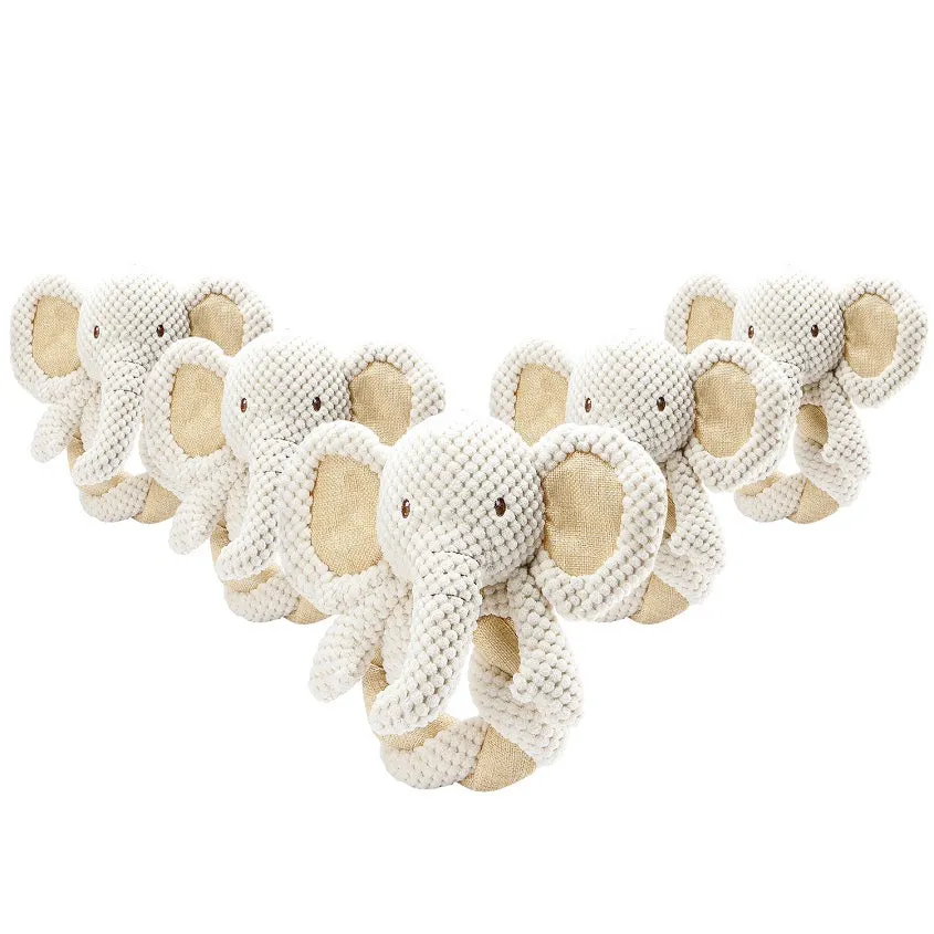 Tough Hemp Elephant Twist Dog Toy: Fun Squeaker, Mentally & Physically Stimulates, Large Hemp Rope Body for Chewing, Tough Hemp for Play & Fetch, Non-Toxic, Cleans Teeth, Variety of Textures, for Pets