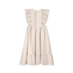 VELVETTE LABEL STRIPED FLUTTER DRESS