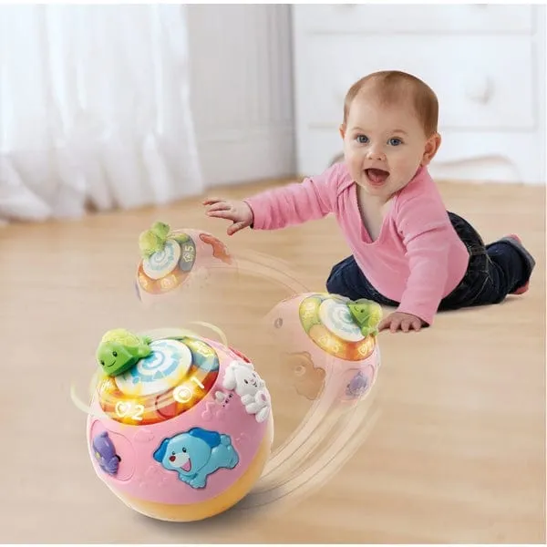 VTECH  Crawl & Learn Bright Lights Ball (Pink): Ball rolls on its own! This sweet baby toy has a built-in motor that moves the ball - 80-184953