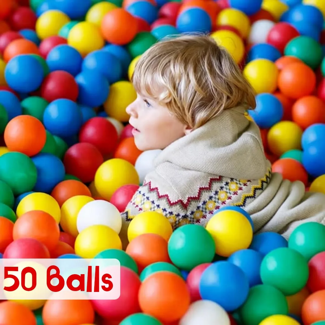 Wembley Pool Ball 50 Pcs 6 Cm Colorful Small Plastic Balls Safe Soft Ball For Baby Playing Items Indoor Easy To Grasp | Bpa-Free, Non-Toxic Ball - Isi Safety Certified, Softball, Multicolor